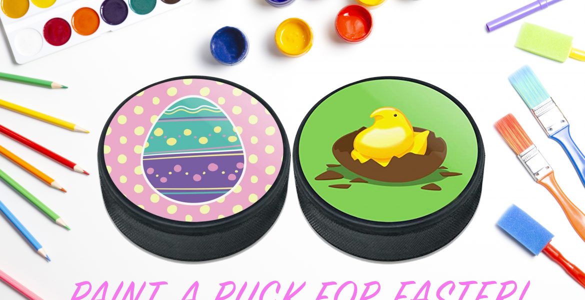 Paint a puck for Easter contest!