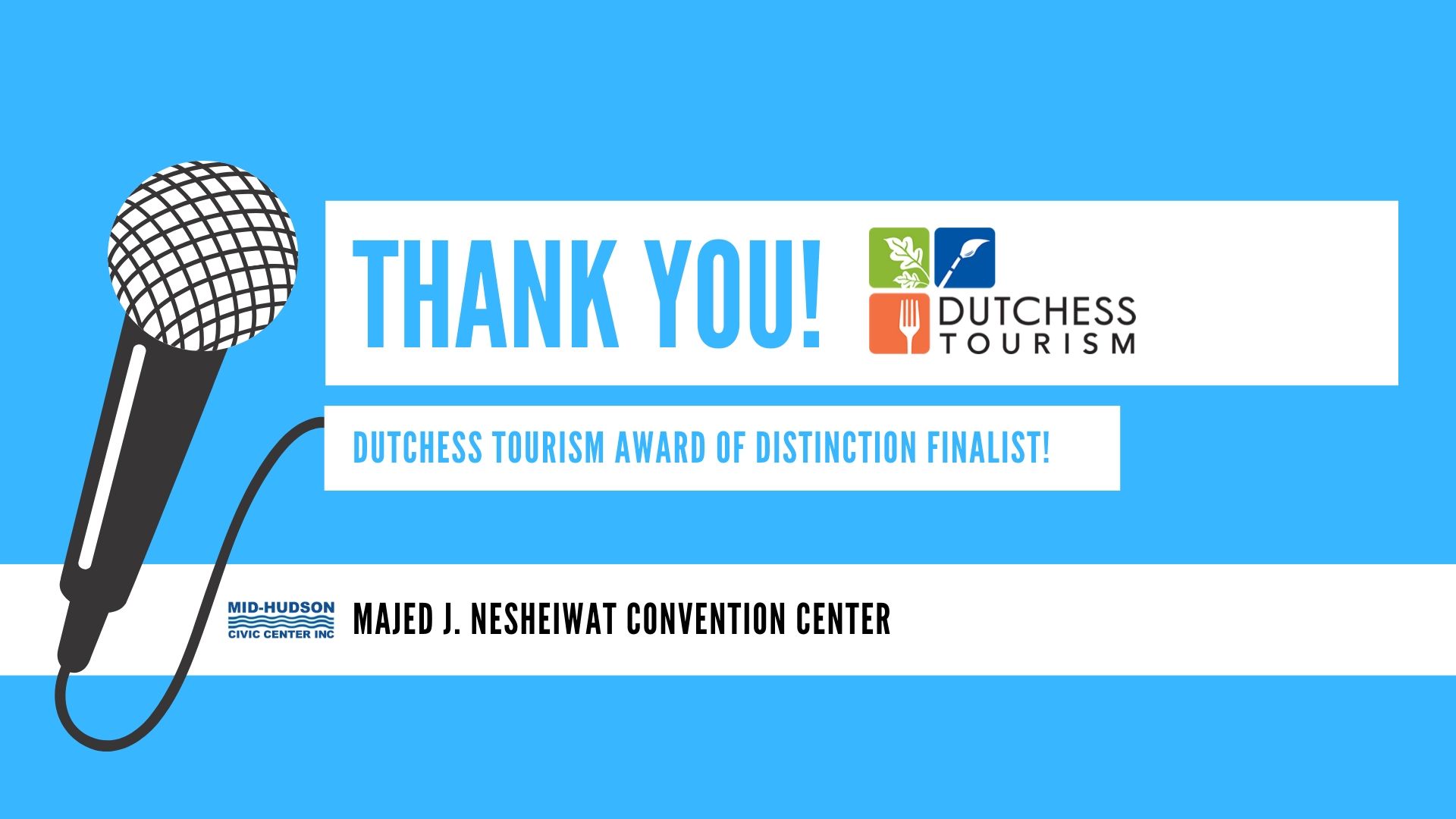 We are a Dutchess Tourism Award of Distinction Finalist! We are a Dutchess Tourism Award of Distinction Finalist!